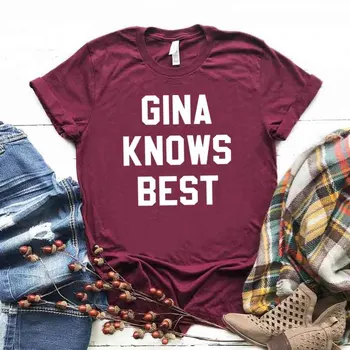 Gina Žino Geriausiai Spausdinti Moterų marškinėlius Medvilnės Atsitiktinis Juokingi marškinėliai Lady Mergina Viršuje Tee Hipster Lašas Laivas NA-219