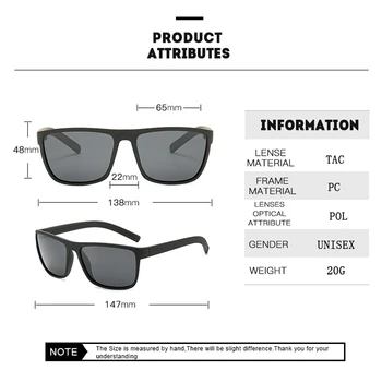 Iboode Derliaus Sportinis Stilius Poliarizuoti Akiniai nuo saulės Vyrams, Juoda Vairuotojo Aikštėje Saulės akiniai Atspalvių, Moterų, Prabangos UV400 Gafas De Sol