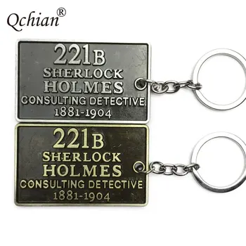 10vnt/daug Detektyvas Šerlokas Holmsas Butas 221B Kambarys Metalo Numerį Keychain Automobilį, Motociklą Raktų Pakabukas Apdaila