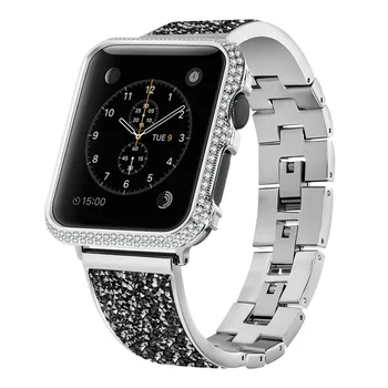 Deimantiniai Metalo Mados Diržu, Apple Watch Band Serijos 6/SE/5/4/3 Moterų Puošnus, Prabangus Apyrankė iWatch 38/42mm 40/44mm