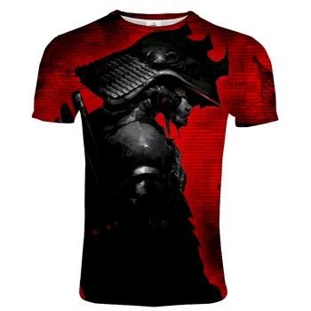 Kariai 3D Atspausdintas T-shirt Samurajus Atsitiktinis Vyrų/Moterų, O-Kaklo Streetwear Marškinėlius Pavasario Vasaros Mados Kariai Hip-Hop marškinėliai Topai