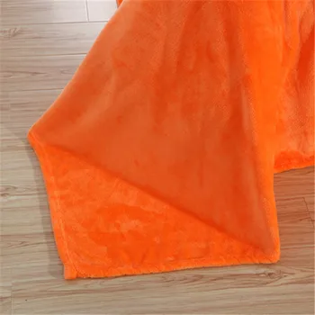 2019 antklodė Oranžinė geltona kieta Šiltas ir nešiojamų spalvos lovos antklodė padengti minkštas ir patogus flanelė 4 dydis