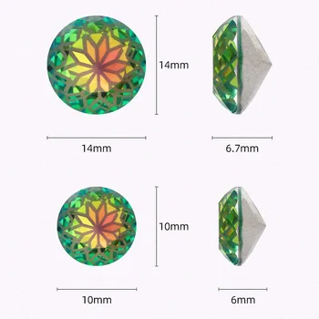10mm Perlas gėlių Išgalvotas akmens k9 Stiklo Lotus Apvalių Akmenų masės Cirkonio Prarasti Karoliukai, kristalų 