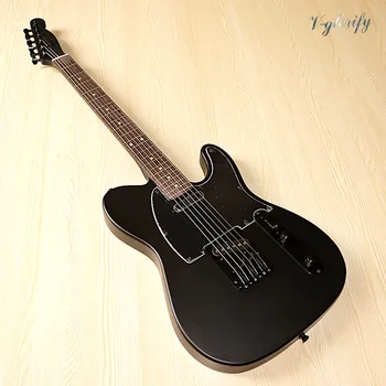 Matinė apdaila juoda 6 eilutę TL visiškai kietas liepų įstaiga elektrinės gitaros 22 skirsniai 39 colių elektrinė gitara