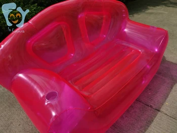 Namų OutdoorInflatable Aišku, Rožinė Dvigubai Asmuo, Sofa-Lova, Oro Burbulas Kėdė Vasaros Vandens Beach Party Susprogdinti Couchs Ponaitis