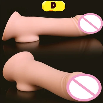 Minkštas silikoninis realistinis storio penio žiedas už uždelstą laiką vyras gaidys penio mova extender kapšelį Daugkartinio naudojimo Prezervatyvai, sekso žaislas vyrams