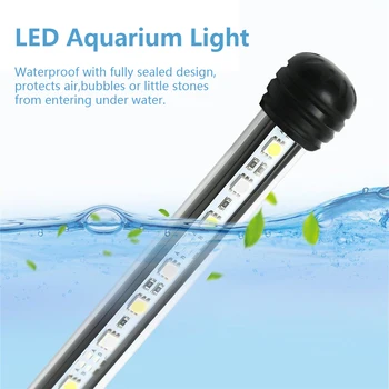 18-135cm LED Šviesos Akvariumas Augalų, Žuvų Bakas Augalų Auga LED Apšvietimas su Ištraukiamas Skliaustuose Lempa Akvariumų ES Plug