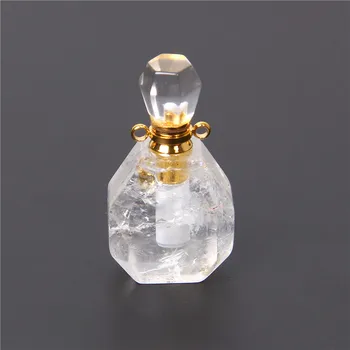 1pc Gamtos Vaiskiai balta kvarco kristalų gijimas akmens pakabukas Žavesio reiki eterinis Aliejus Difuzoriaus butelis pakabukas moterų karoliai