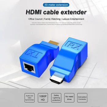 1 Pora 4K HDMI-Extender 1080P RJ45 Uostų LAN Tinklo HDMI Išplėtimo 30m CAT5e/6 UTP LAN Ethernet 