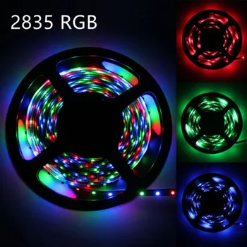 RGB Led Juostelės Žibintai, 5050 Vandeniui 5M Lanksti Neon Juosta 2835 Nuotolinio Valdymo permainingi led rope, juostelės TV šviesos spalva pakeisti