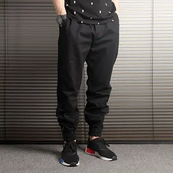 Japonų Mados Vyrų Džinsai Palaidi Tinka Juoda Kamufliažas Haremo Kelnės Cargo Kelnės Techninis Apačioje Streetwear Hip-Hop Poilsiu Kelnės