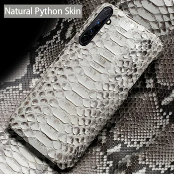 Natūralios Odos Telefoną Atveju Realme 3 5 6 X Lite XT X2 X50 Pro Q Atvejais, Gamtos Python Odos Padengti Prabanga Gyvatės Odos Funda Rubisafe