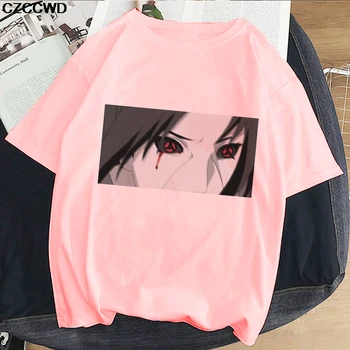 T-shirt Streetwear Naruto Kawaii Mados Sasuke Vasaros Harajuku T-shirt Japonų Anime Juokingi Marškinėliai Streetwear Viršūnes Tees Moteris