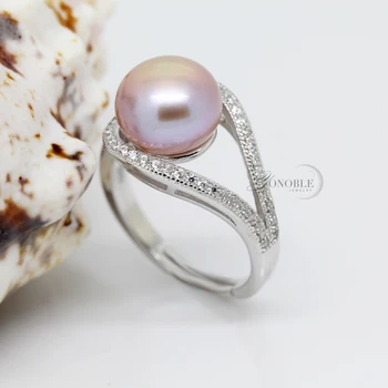 Tikra Panele perlų žiedas 925 sidabro vestuvių kolonėlė didelis Gamtos Perlų žiedas moterims žmona jubiliejų, gimtadienio dovana, baltas, rožinis