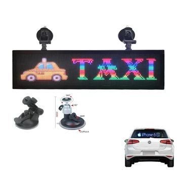 12v Automobilio P4MM 32*128 Pikselių RGB Led Ženklas full Programuojami slinkimo informacija Multi-functio LED taksi panelė
