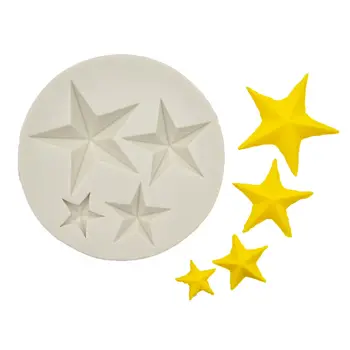 1PC Karšto Pardavimo penkiakampė Žvaigždė, Minkštas Pyragas Silikono Formos 