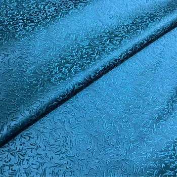 Aukštos kokybės mėlynos brokatas šilko satino audinio kostiumas suknelė kailis staltiesė sofos pagalvėlė 