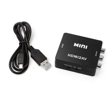 1080P Mini HDMI Composite AV RCA Konverteris CVBS Adapteris, skirtas PS3 Blu-Ray 