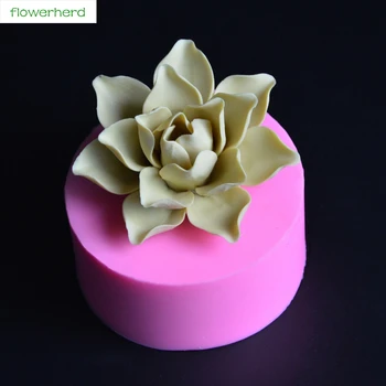 3D White Lotus Pelėsių Didelis Rose Silikono Formos Tortas Dekoravimo Priemonės, Vestuvių Gėlės Cukraus vaško Žvakių ir Muilo, Pelėsių, Rankų darbo Amatų Įrankiai