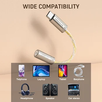 NILLKIN HIFI VPK Ausinių Stiprintuvą Pro Tipas-C 3.5 mm Audio Adapteris Stiprintuvo 32bit/384K Samsung 