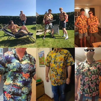 FORUDESIGNS Vasaros Negabaritinių Palaidinė Marškinėliai vyrams Havajų Tropinių Gėlių Dizainas 2020 