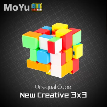 MoYu Mofangjiaoshi Nevienodas 3x3x3 Magic Speed Cubing Įspūdį Stickerless 3x3 cubo magico Žaidimas Švietimo Vaikas Žaislai Vaikams