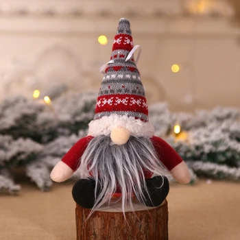 6pcs Kalėdų Beveidis Gnome Santa Kalėdų Medžio Kabo Ornamentu Lėlės Apdailos B85C