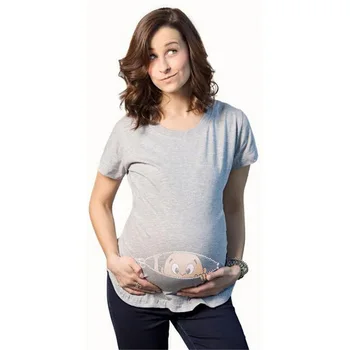 Nauja Vasaros Motinystės Viršuje Nėštumo Marškinėliai Moterims Animacinių filmų Tee Kūdikių Spausdinti Nėščioms Drabužius, Juokingi marškinėliai Plius Dydis M-3XL