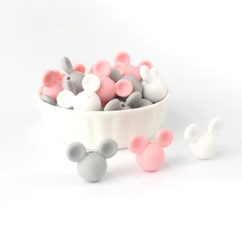 150pcs 24mm Mickey Silikono Granulių Kūdikių Teether Žaislas Minkštas Kramtyti Kramtyti BPA Free 