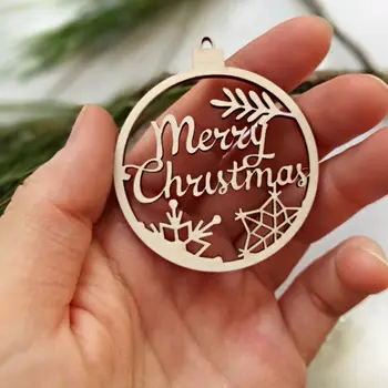 50 Linksmų Kalėdų medinis ženklas, pjovimas lazeriu Linksmų Kalėdų medžio ornamentu kalėdų eglutės papuošalus