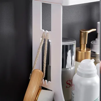 Punch-nemokamas Vonios kambarys stalčiuko Plastiko Dvigubo sluoksnio Lentyna Virtuvėje Šampūnas sudaro Organizatorius Namų Vonios kambario Aksesuarai