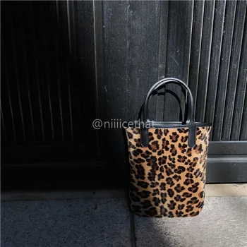 Derliaus Leopard Moterų Mini Kibirą, Maišą PU Odos Ponios Mažos Sankabos Piniginės Rankinės Mados Dizaino Moterų Nešti Pečių Krepšiai