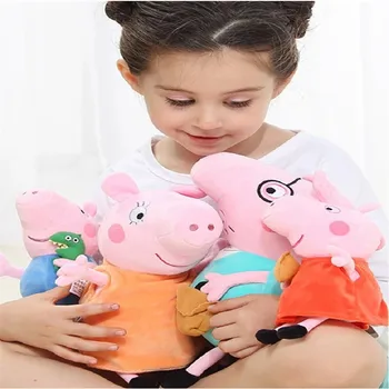 Originalus 4Pcs/Rinkinys Peppa Pig George Gyvūnų Minkšti Pliušiniai Žaislai Šeimos Rožinė Pepa Pig Lėlės Christma Dovanos Žaislas Mergina Vaikų