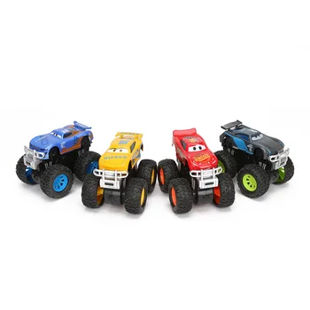 Rinkinys 4 Disney Pixar Cars 3 Žaislai, 9cm Stunt Big Foot, lieto Automobilių Žaibas McQueen Jackson Audra Dinoco Traukti Atgal Automobiliai Modelis