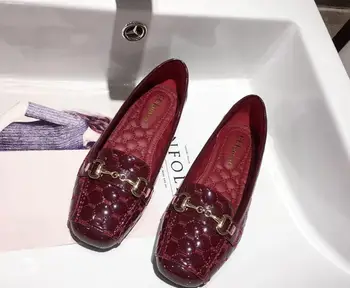 Naujas 2019 Moterų butas batai Dizainerio batus moteris prabanga mokasinai mada moterims, butai, Biuro ponios batai