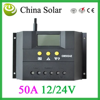 CM5024 Saulės Įkrovimo Valdiklis 50A 12/24V LCD Ekranas