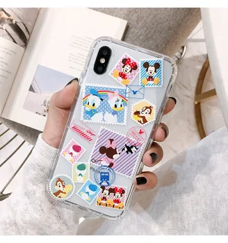 Disney Antspaudas Telefoną Atveju IPhone11/iPhone11pro/iPhone11promax/iPhonex/xs/xr/6/7/8 Plius Karikatūros Mickey Mouse Paprastumo Stilius