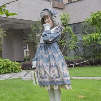 Royal pasakų japonų stiliaus minkštas sesuo lolita dress moterų mori merginos Shirayuki spausdinti mielas suknelė suknelė F1303 fabrikas