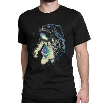 Kosmoso Ethereum Marškinėliai Vyrams Medvilnės Marškinėliai Žvaigždžių Galaxy Sci Kosmonauto Kostiumas Astronautas Astronautas Juokinga Tees Vyrų Marškinėlius Viršūnes Dovanų Idėjos