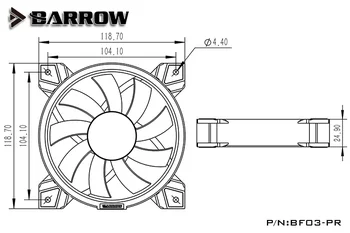 Barrow BF03-PR LRC2.0 12 cm LED Fan Radiatorių Aurora AURA 5v RGB 3Pin