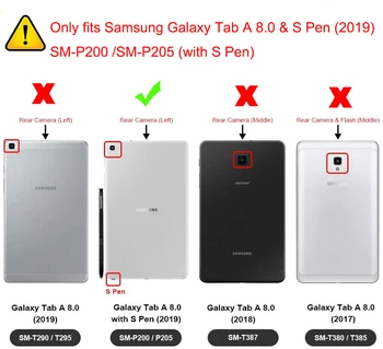 Samsung Galaxy Tab 8.0 & S Parkeris (2019 m.) SM-už p200 SM-P205 Screen Protector, Tablet Apsauginė Plėvelė Anti-Scratch Grūdintas Stiklas