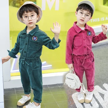 INS karšto kūdikių berniukų ir mergaičių kostiumas 1-7 metų amžiaus medvilnė Velvetas ženklelis 2 dalių kombinezonas vaikams drabužių berniukų drabužiai vaikams, drabužiai