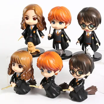 Hermione Granger ' Ron Weasley PVC Pav Statulėlės Q Veido Lėlės Žaislas, 6pcs/set