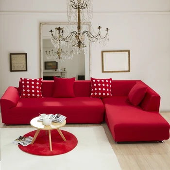 Raudona vientisos spalvos elastinga kampe sofa padengti kambarį,multi-dydis universalus ruožas sofos, sofos dangtis,sofos užvalkalai, pigūs