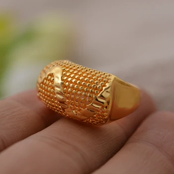24K Dubajaus Aukso Spalvos Žiedas Moterys Asmenybės Žiedas, skirtas Moterims, Vyrams, Aukso Spalvos Žavesio Šaliai, Papuošalai Afrikos Arabų Elementus