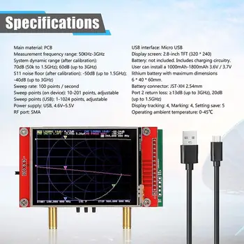 3G Vektoriaus Tinklo Analizatorius 2.8 Colių Liečiant Ekraną S-A-A-2 NanoVNA V2 Antenos Analizatorius Trumpųjų HF VHF UHF 50KHz~3GHz