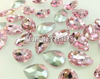 Gamyklos pardavimo rožinė pointback geros kokybės AAA+ Stiklo Kristalų lašo formos cirkonio Nagų, drabužių priedai SWSP009