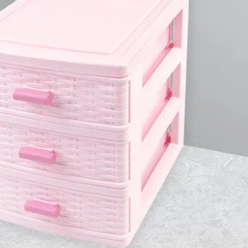 Plastikinius Stalčių Suprojektuoti 3 Skyriuje Papuošalų Laikymo Dėžutė Rožinė