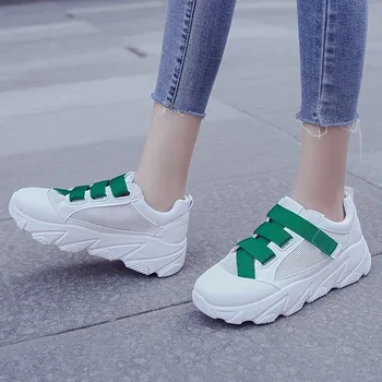 Prabanga Platforma Sportbačiai Moterims Kvėpuojantis Akių Mados Lady Bėgimo Bateliai Baltos spalvos Masyviu Sneaker Moterų Krepšelį Dizaineris