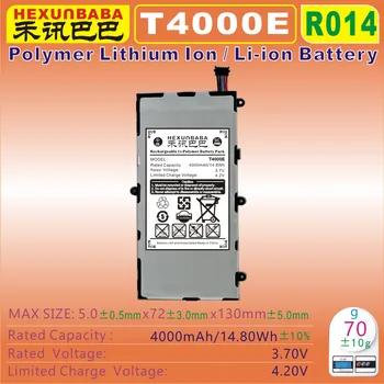 [ T4000E ] 3.7 V, Li - Polimero ličio jonų Mobile/ TABLET PC baterijos tinka SAMSUNG Galaxy TAB SM-T210 T211 T2105 T217 [R014]